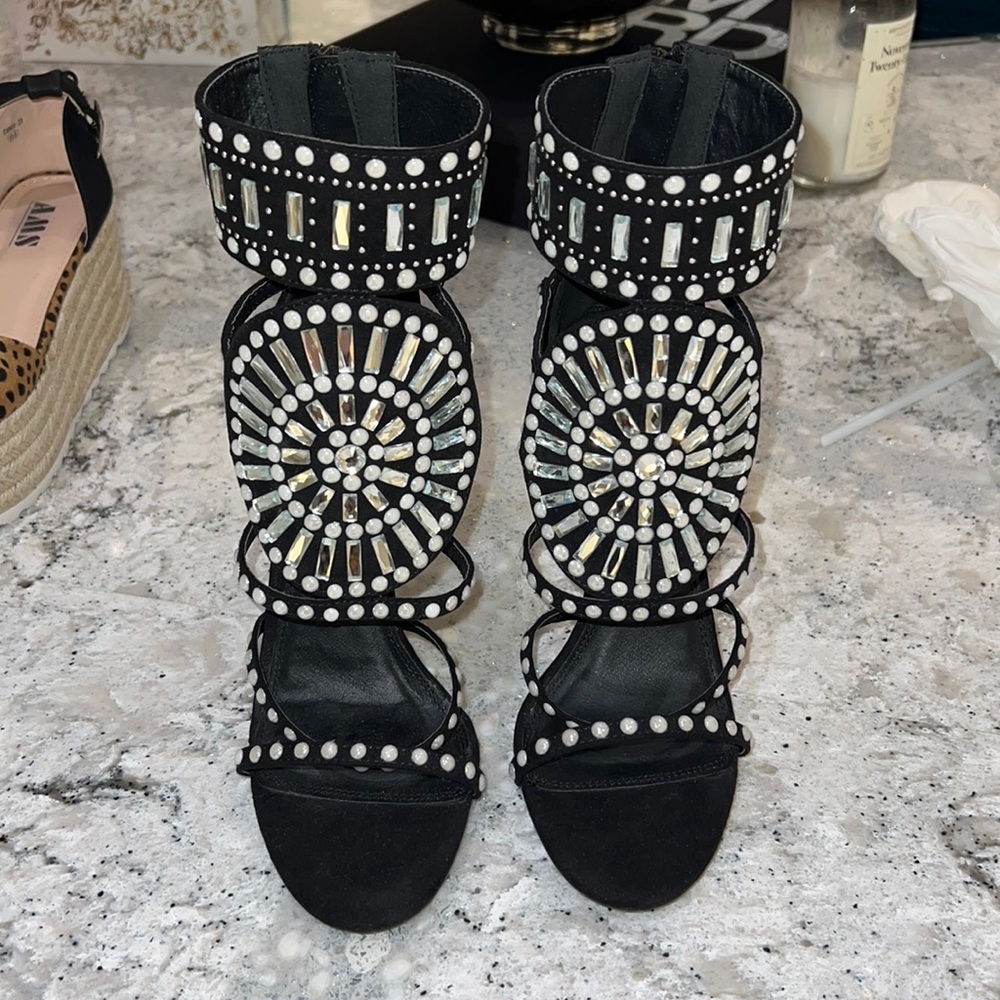 Olivia Ferguson Jeweled Heels 6.5